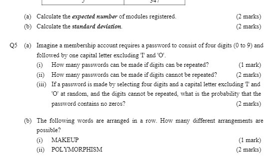 (a) Calculate the expected number of modules