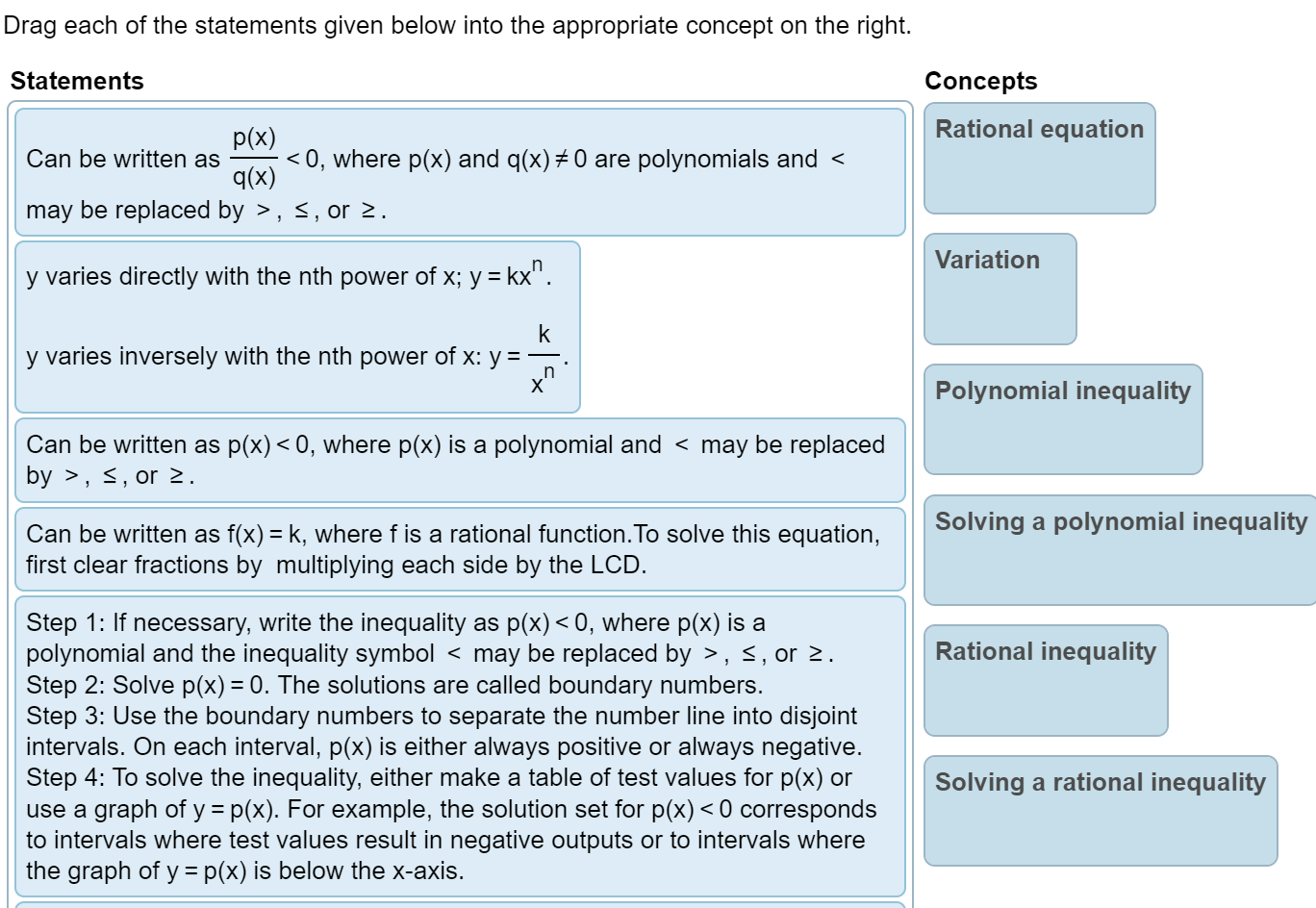 Solve the polynomial inequality symbolically.