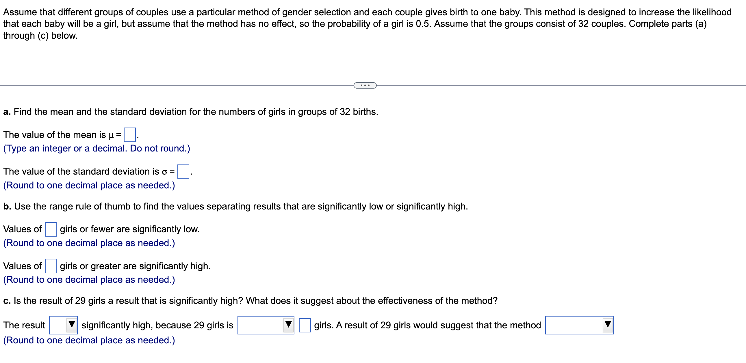 Assume that different groups of couples use a
