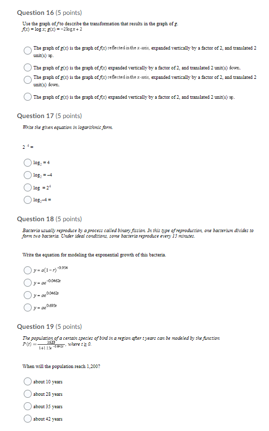 \fQuestion 20 (5 points) Sketch the graph of the