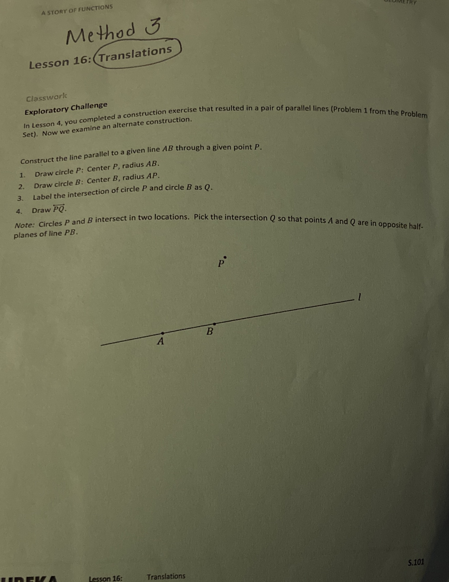 A STORY OF FUNCTIONS Method 3 Lesson 16: