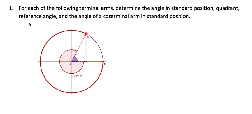 1. For each of the following terminal arms,