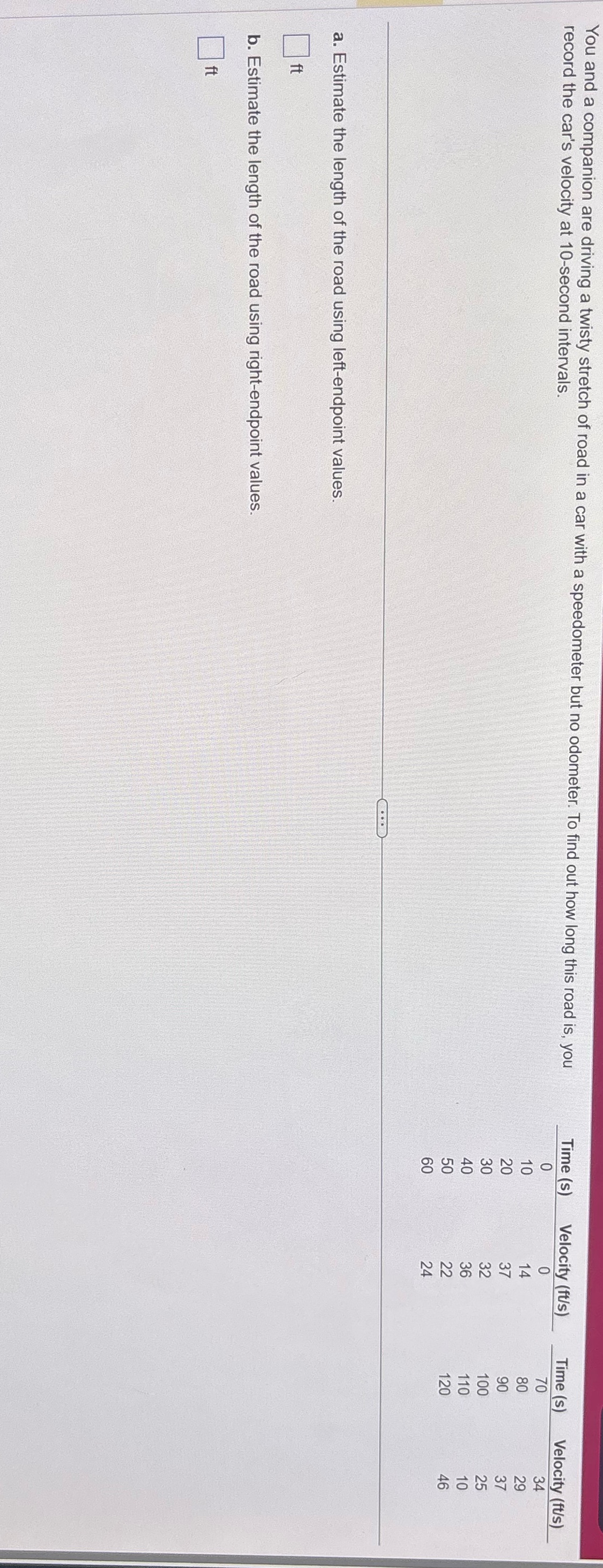2 You and a companion are driving a twisty