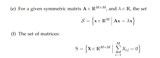 (e) For a given symmetric matrix A e RMXM, and A