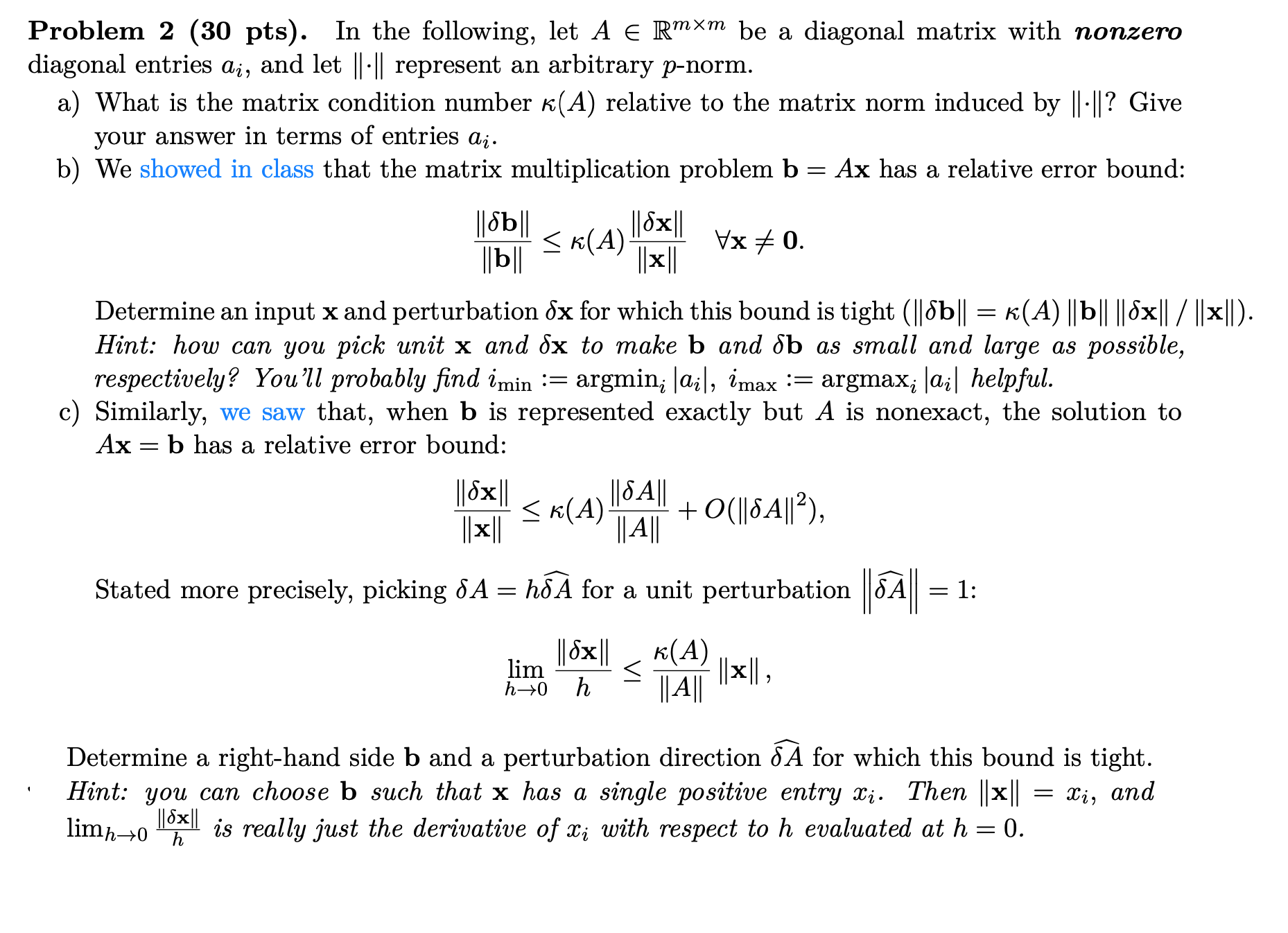 Problem 2 (30 pts). In the following, let A E
