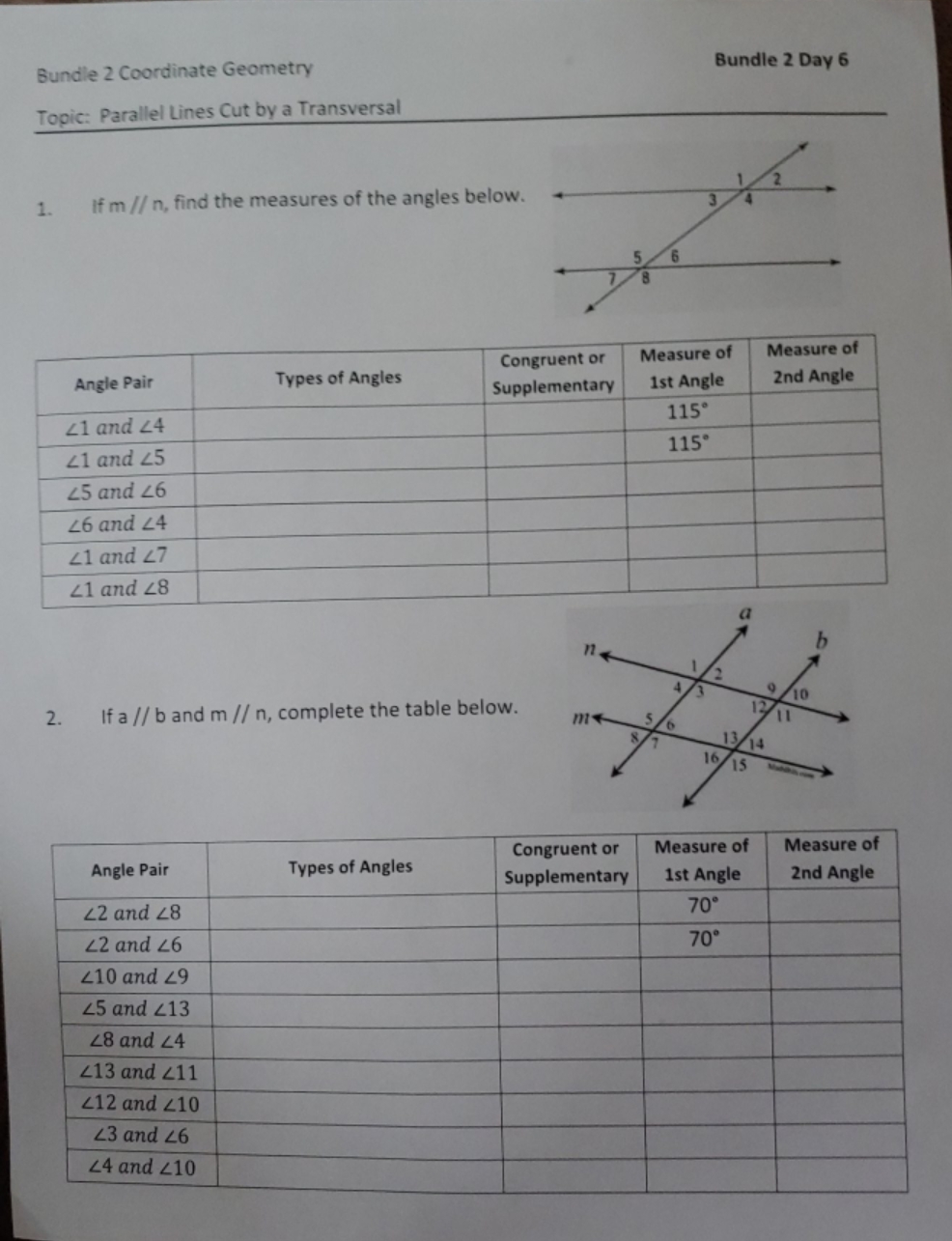 parallel lines Bundle 2 Coordinate Geometry