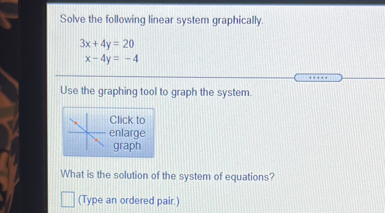 Solve the following linear system graphically 3x