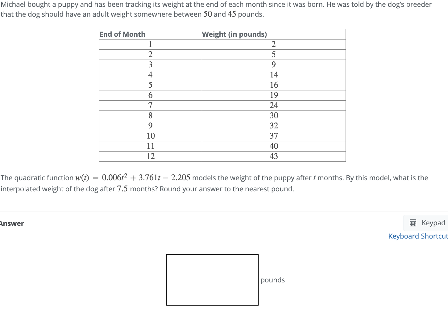 Michael bought a puppy and has been tracking its