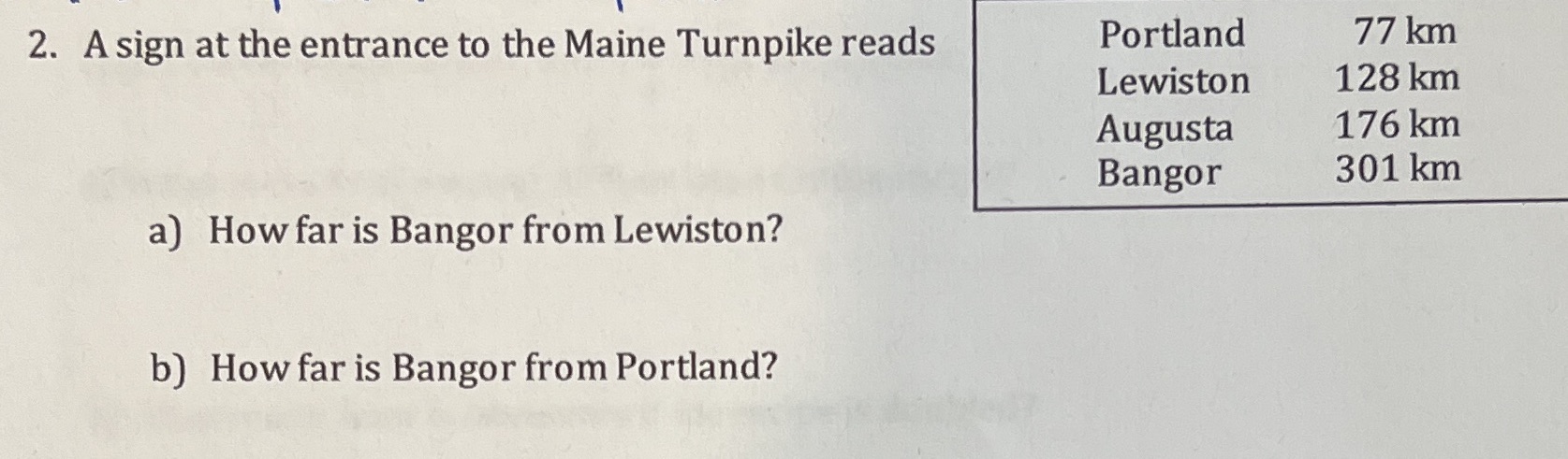 2. A sign at the entrance to the Maine Turnpike