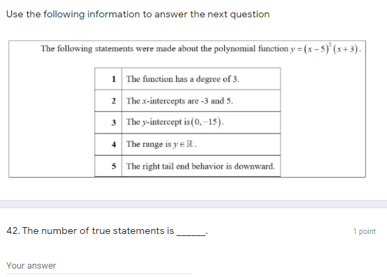 41. 1 point Which of the following graphs is most