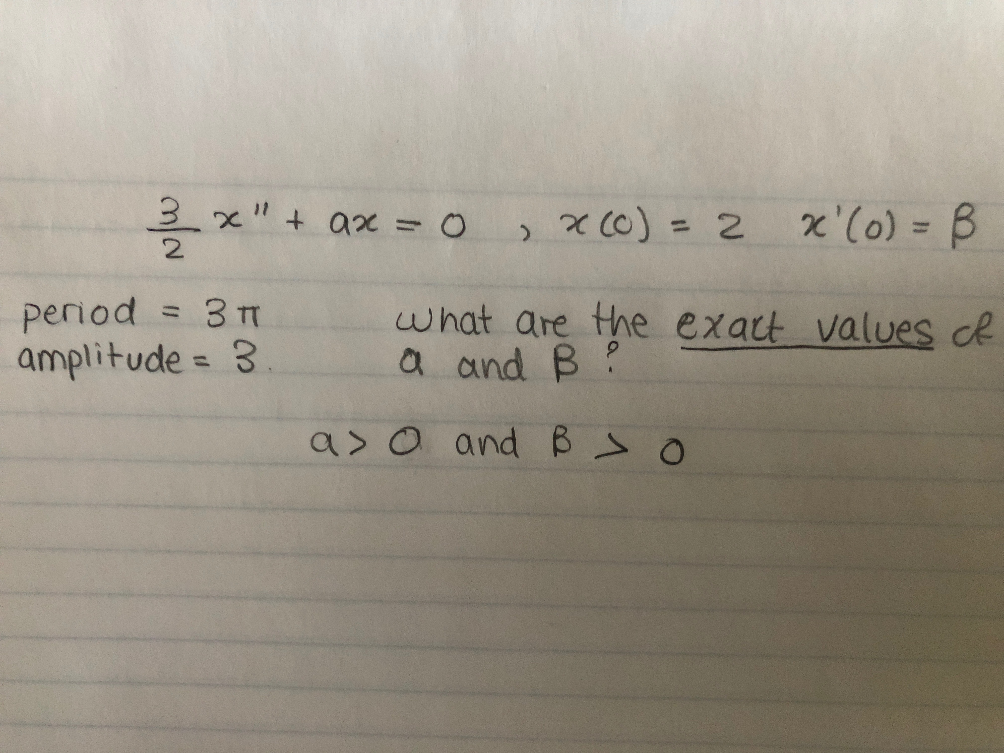 Advanced Engineering Math 3 x " + ax = 0 , 2 (0)