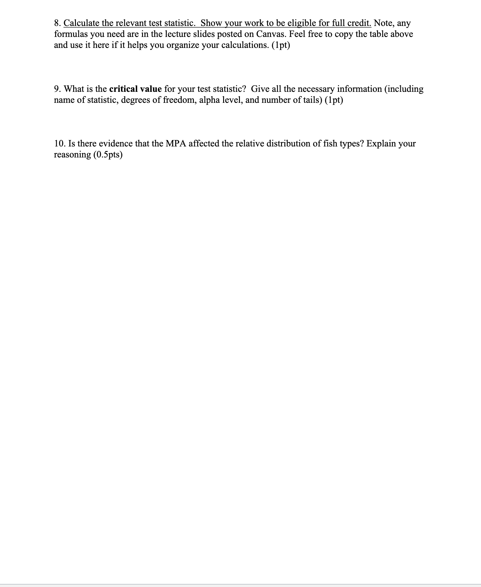 BIOL 260 Assignment 2b Analyze data and answer