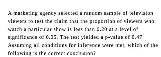 A marketing agency selected a random sample of