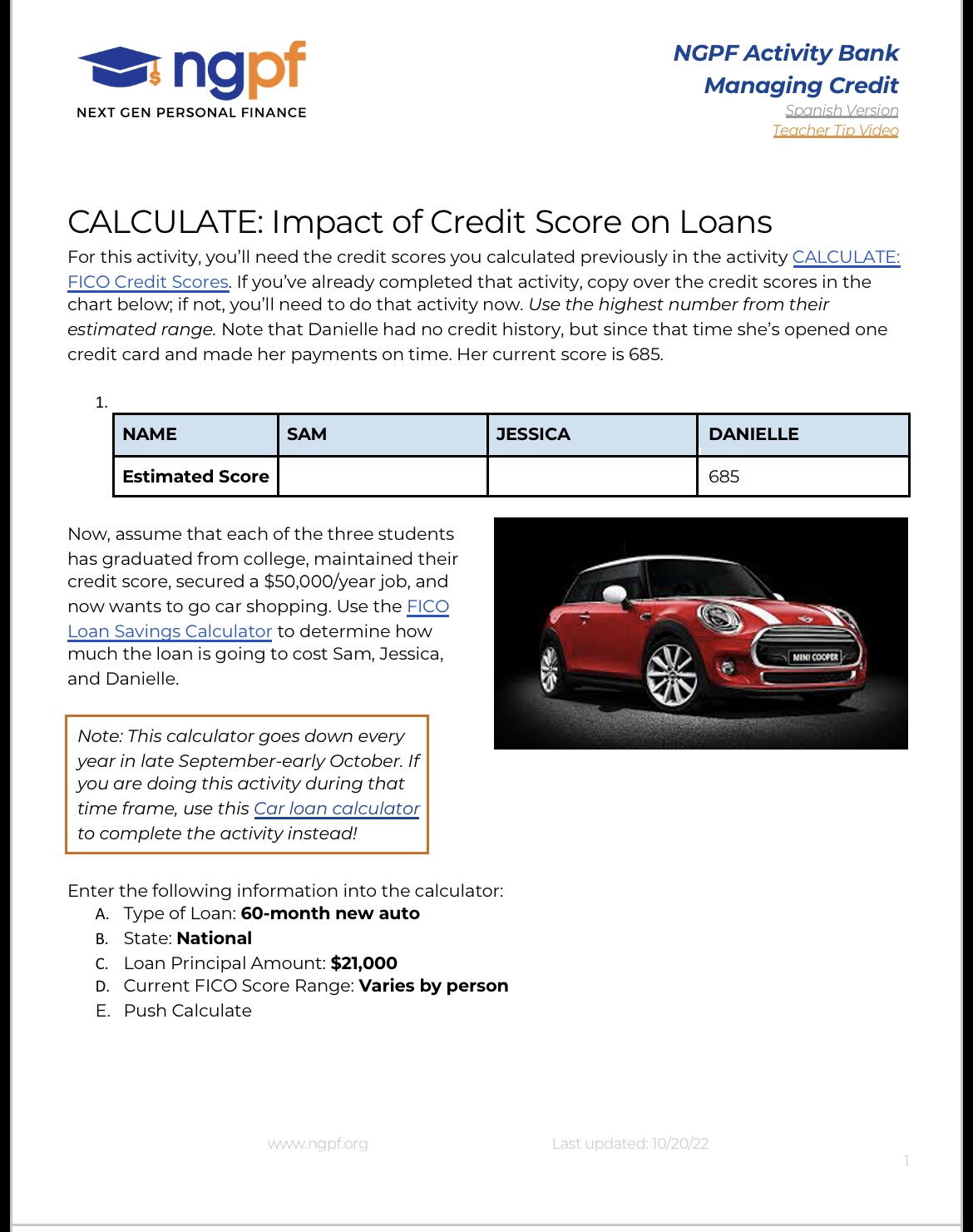 2. Complete the chart below using data from the
