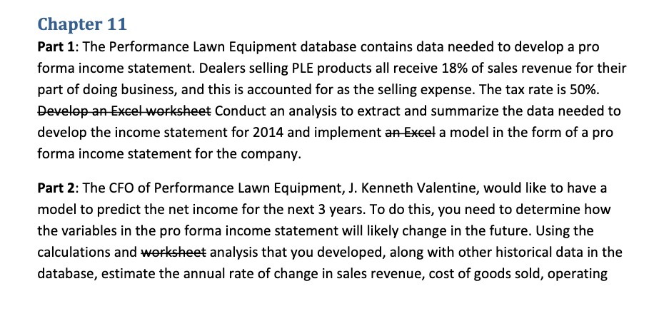 Chapter 11 Part 1: The Performance Lawn Equipment