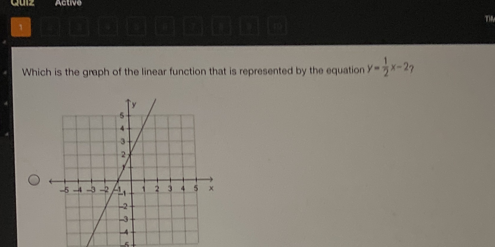 QUIZ Active Which is the graph of the linear