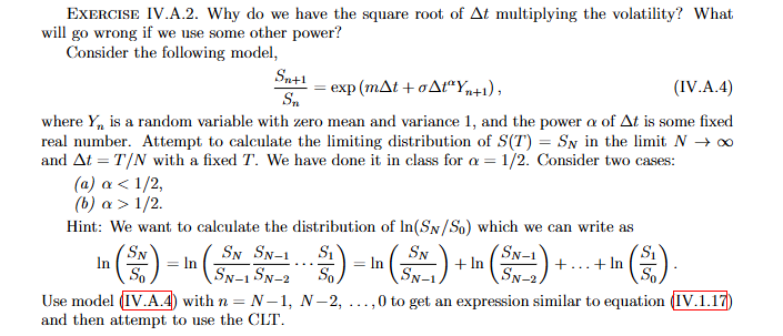 EXERCISE IV. A.2. Why do we have the square root