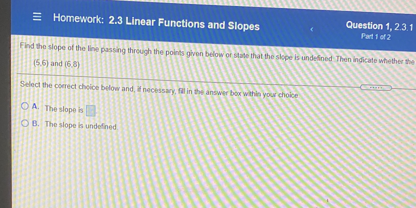 = Homework: 2.3 Linear Functions and Slopes