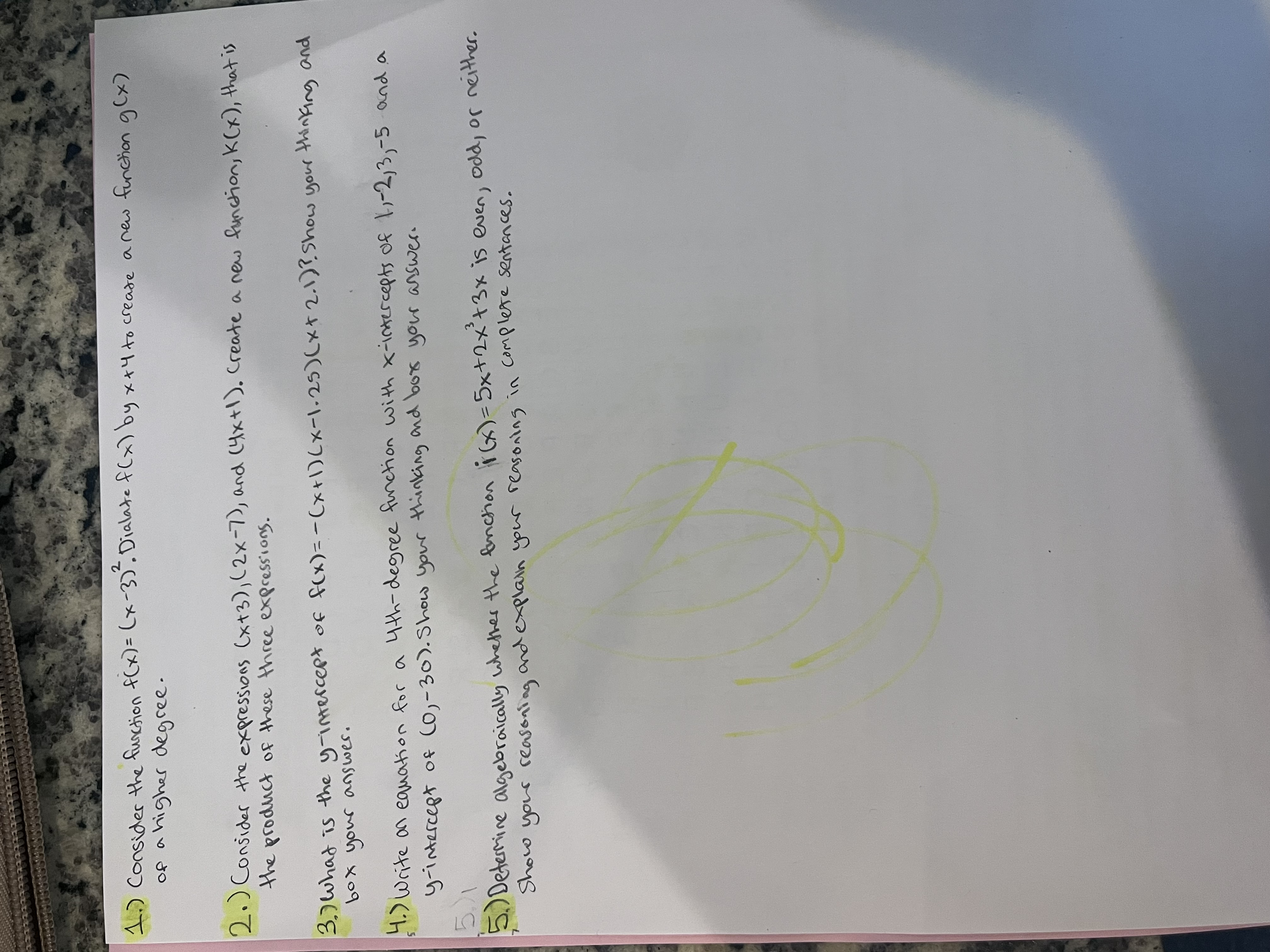 1. ) Consider the function f (x)= (x-3). Dialate