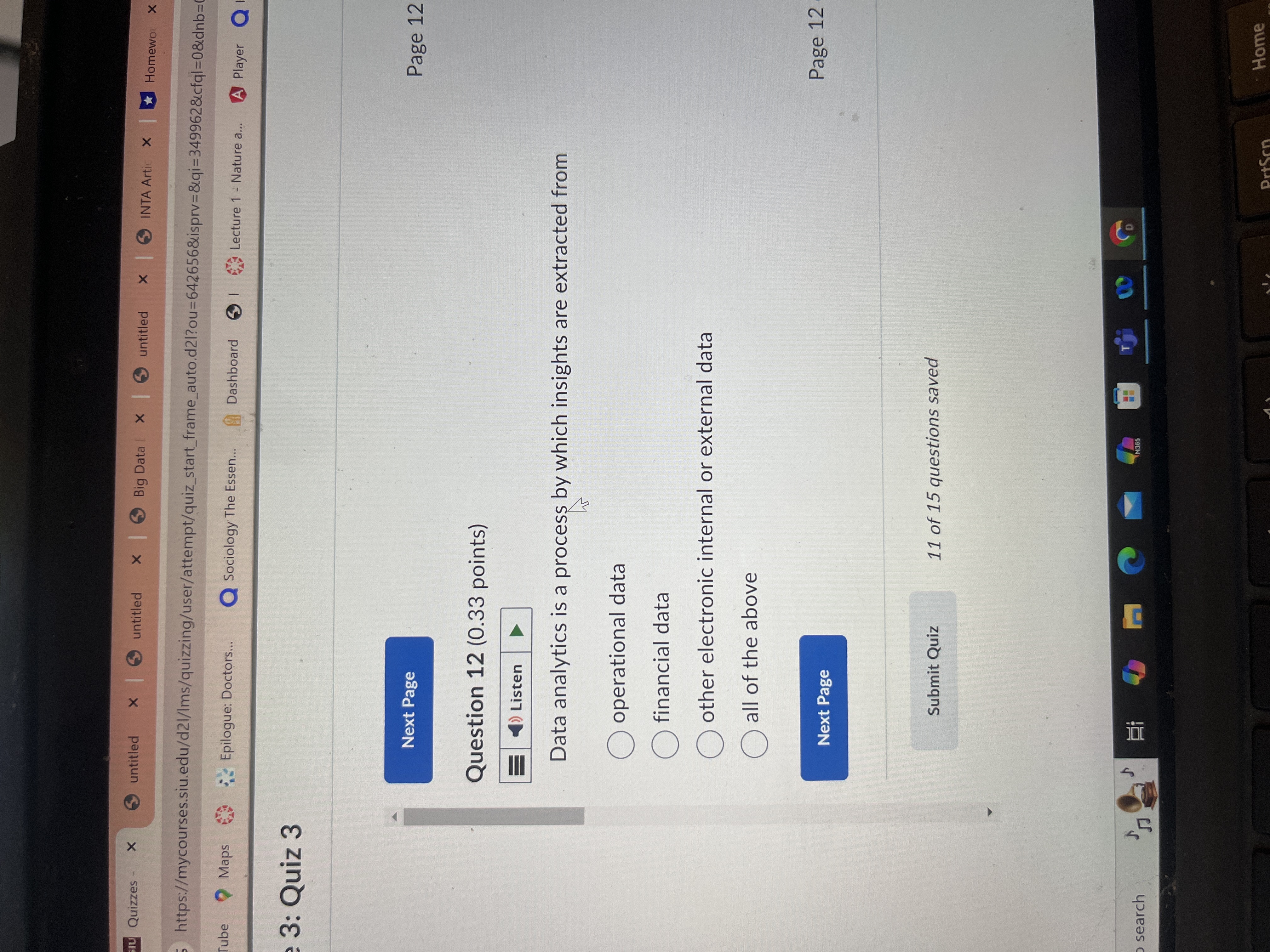 14 Quizzes - X untitled x | untitled x | Big Data