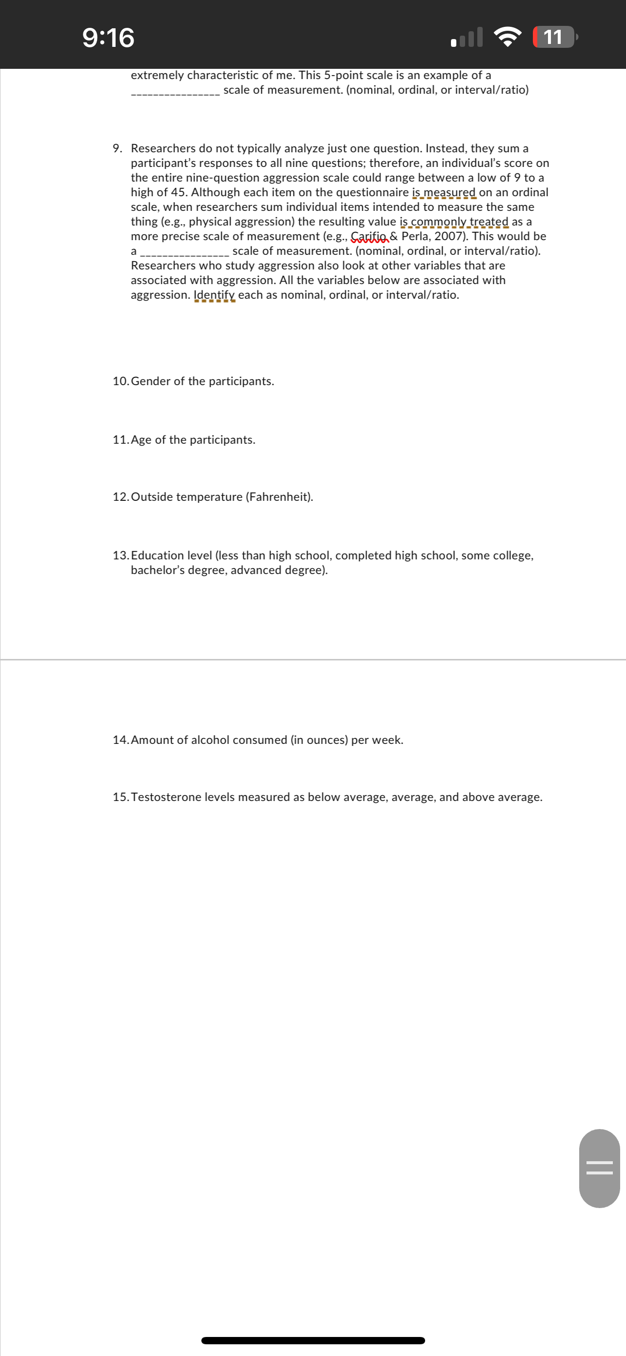 9:16 ( 11 Chapter 1 Activity 1.2 - Questions 1-15
