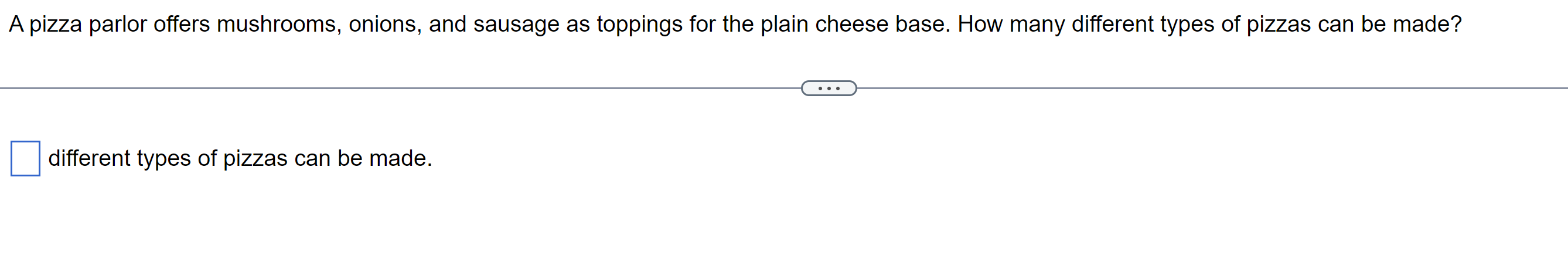Let U ={1, 2, 3, 4, 5, 6, 7}, S ={2, 3, 4, 6} and