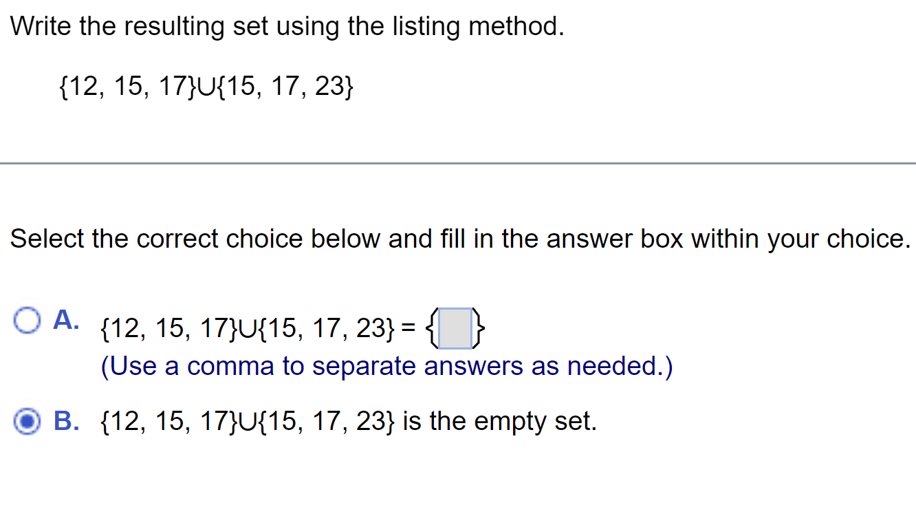 Let U ={1, 2, 3, 4, 5, 6, 7}, S ={2, 3, 4, 6} and
