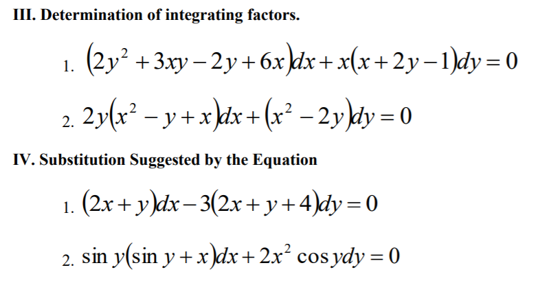 DIFFERENTIAL EQUATION III. Determination of