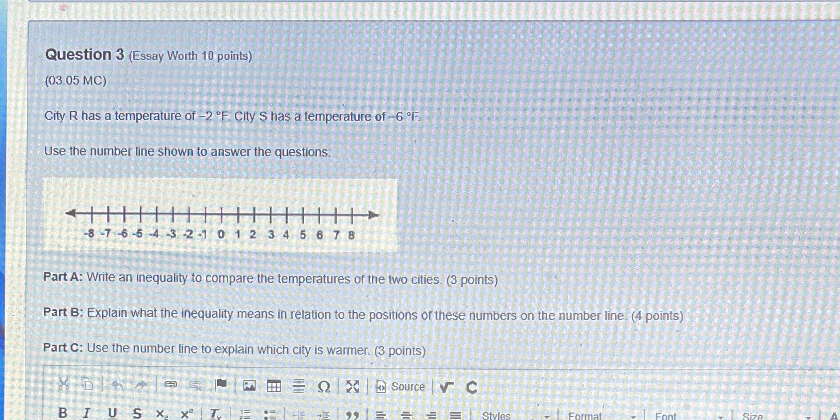 Question 3 (Essay Worth 10 points) (03.05 MC)