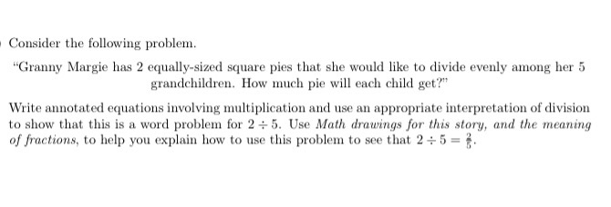 Consider the following problem. "Granny Margie