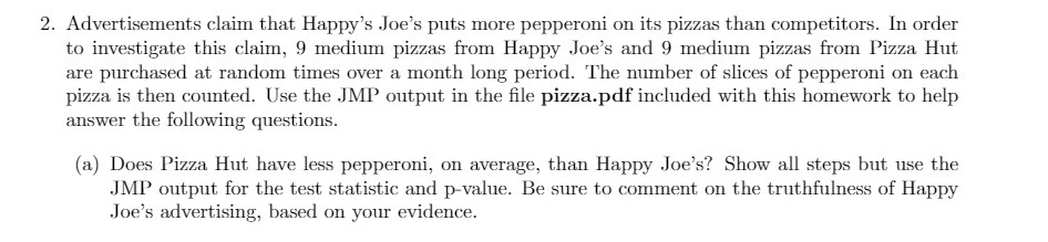2. Advertisements claim that Happy's Joe's puts
