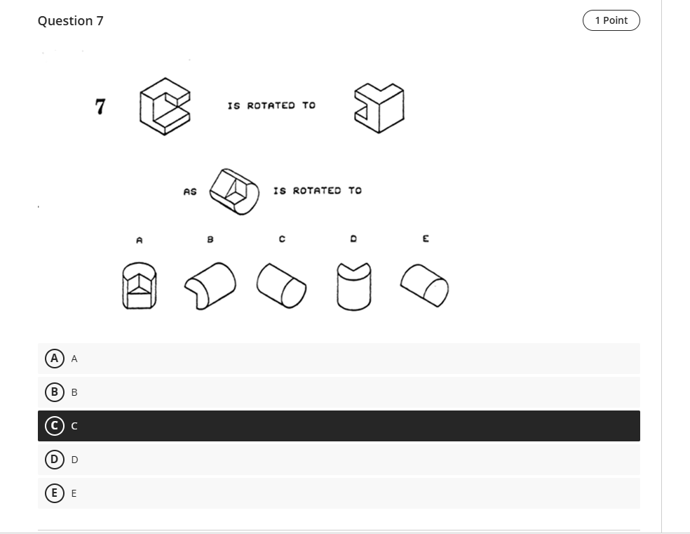 \fQuestion 7 1 Point 7 IS ROTATED TO AS IS