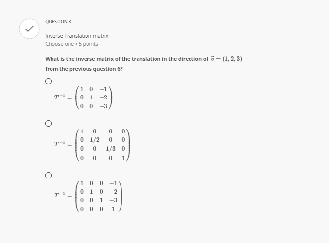QUESTION 1 V Select the mappings that are linear