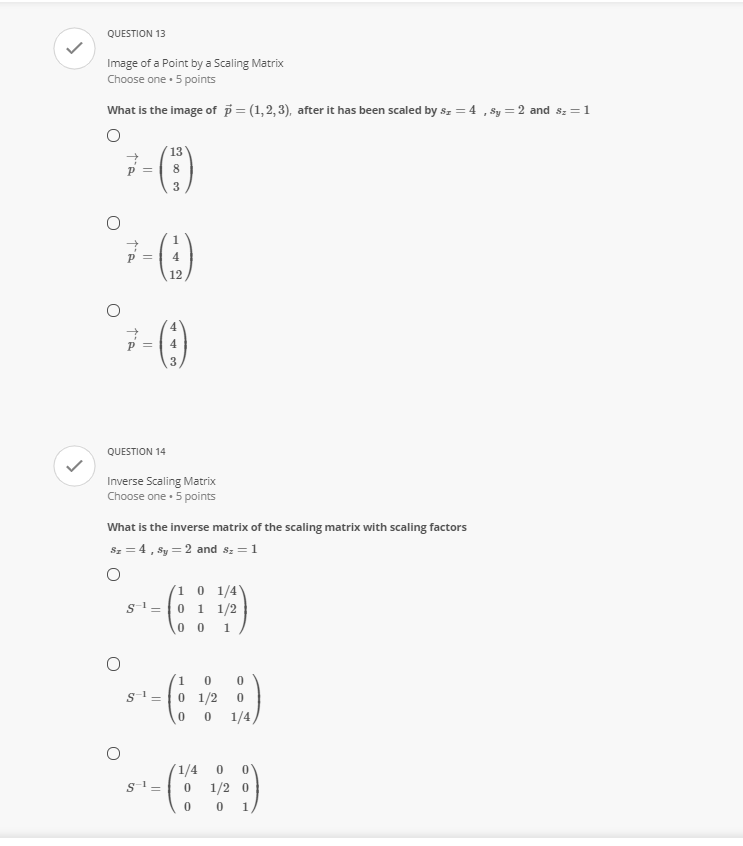 QUESTION 1 V Select the mappings that are linear