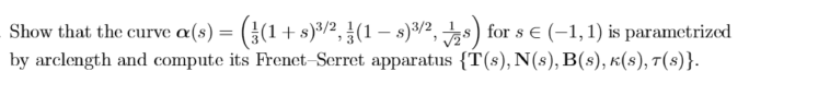 differential geometry Show that the curve o(s) =