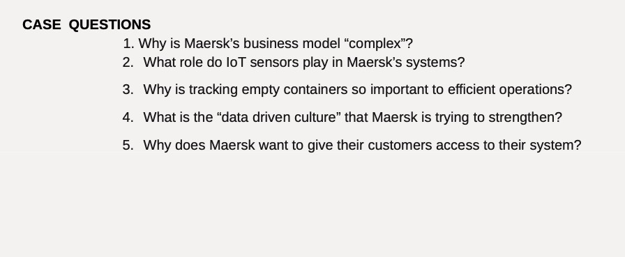 CASE QUESTIONS 1. Why is Maersk's business