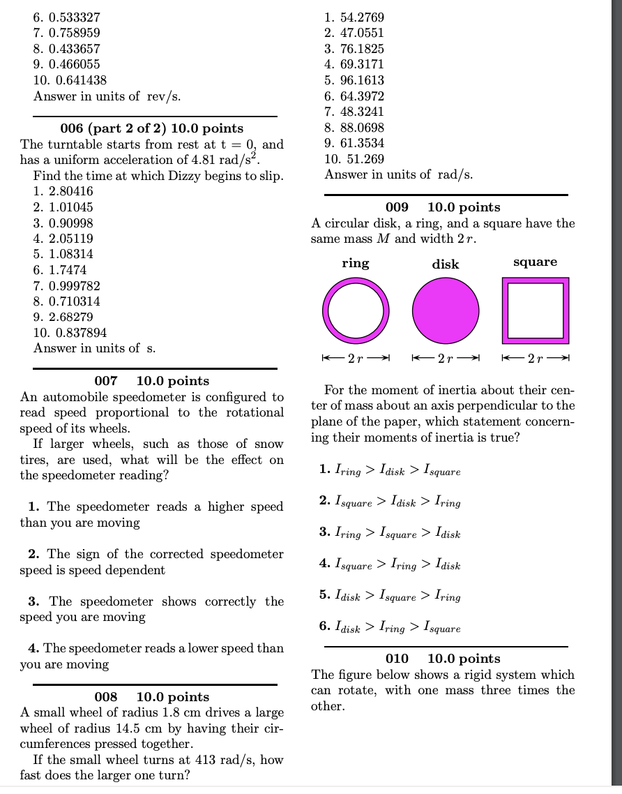 6. 0.533327 7. 0.758959 8. 0.433657 9. 0.466055