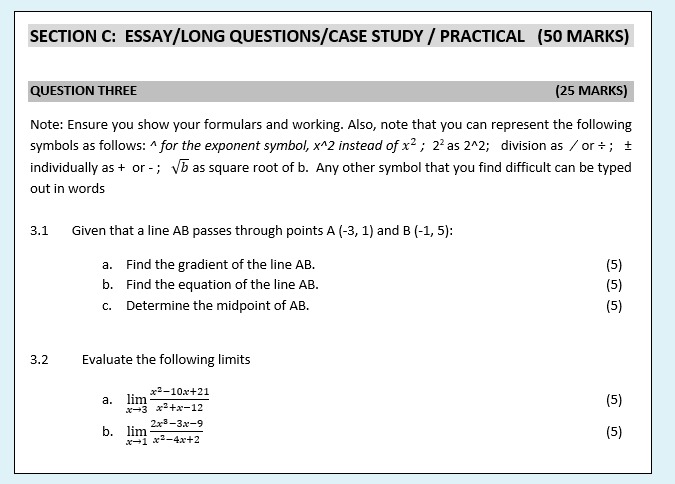 SECTION C: ESSAY/LONG QUESTIONS/CASE STUDY /