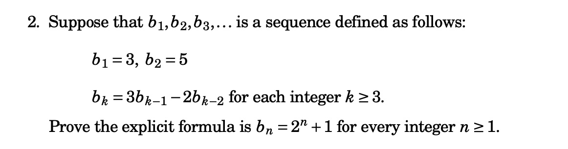 2. Suppose that b1, b2, b3,... is a sequence
