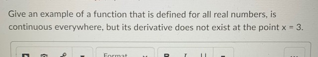 Give an example of a function that is defined for