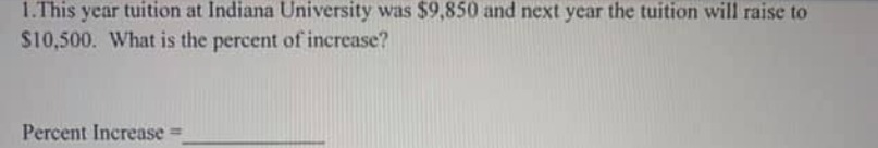 1. This year tuition at Indiana University was