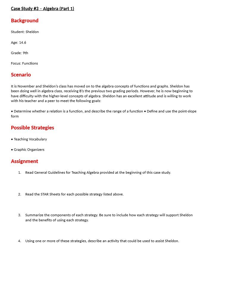 Case Study #3 - Algebra (Part 1) Background