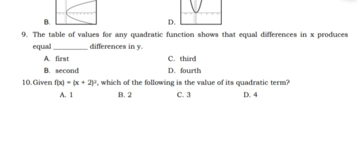 Post-test: Directions: Choose the letter of the