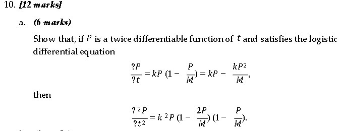 10. [12 marks] a. (6 marks) Show that, if P is a