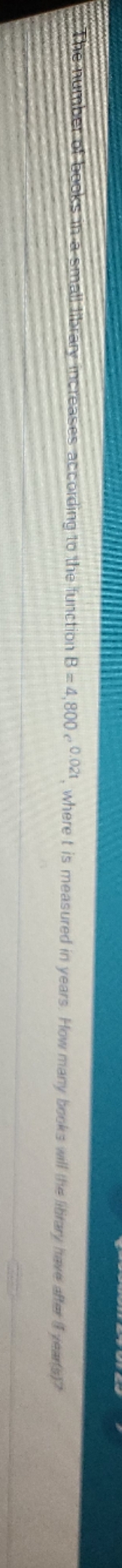 The number of books in a small library increases