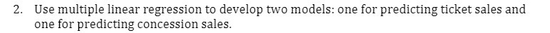 2. Use multiple linear regression to develop two