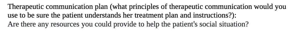 Therapeutic communication plan (what principles