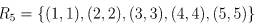 Select all properties on the set A=1,2,3,4,5 that