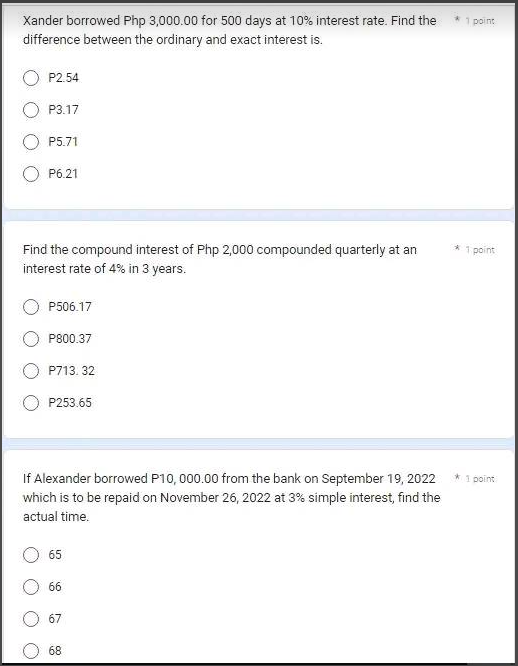 WILL UPVOTE! Xander borrowed Php 3,000.00 for 500