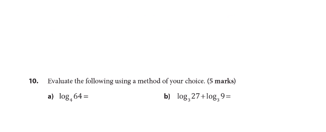 please help solve 10. Evaluate the following
